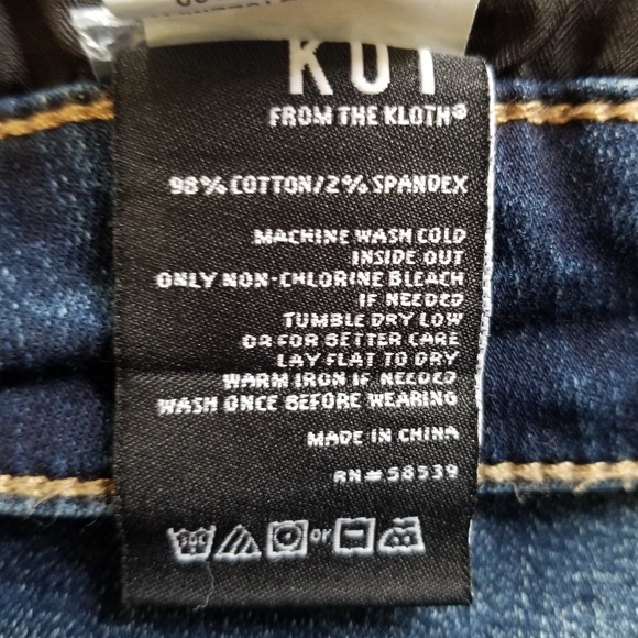 Kut from the Kloth Frayed Hem Bermuda Jean Shorts Size 10 - Picture 13 of 14